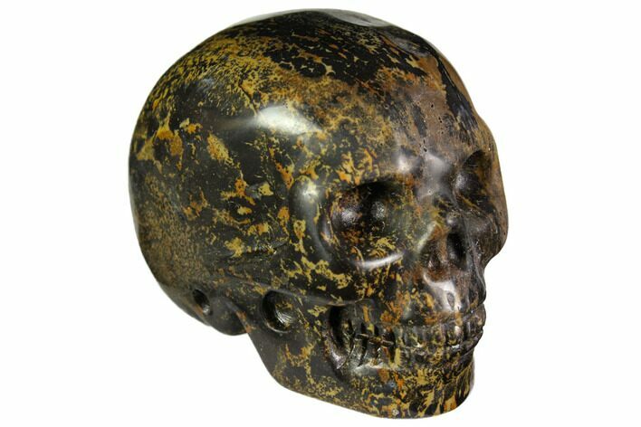 Realistic, Polished Dendritic Jasper Skull #116838